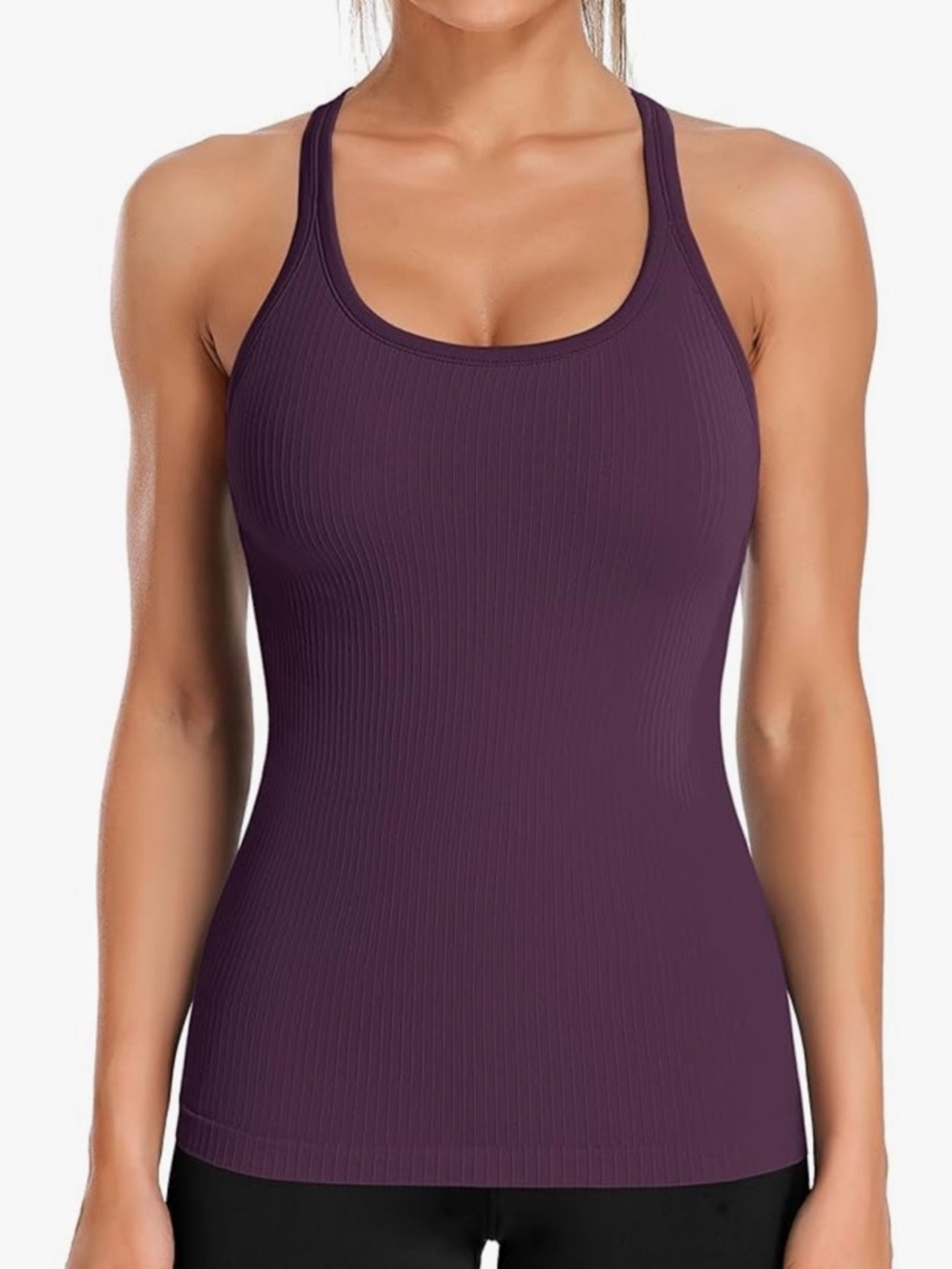 Women’s Ribbed Racerback Tank Top - Plum